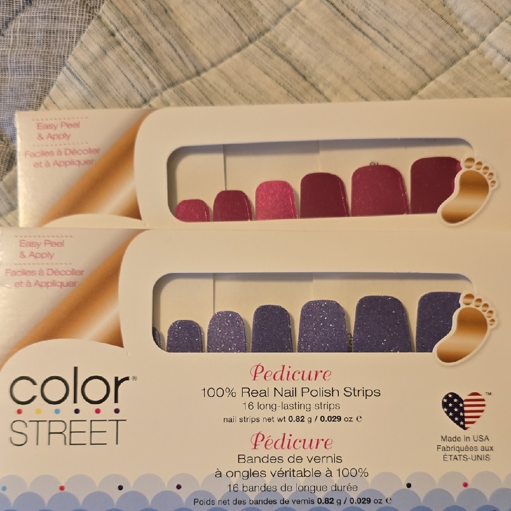 Color Street Pink and Purple Nail Polish Strips